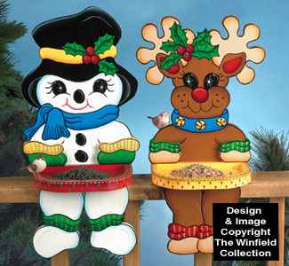 Winter Fence Top Birdfeeders Pattern(F)