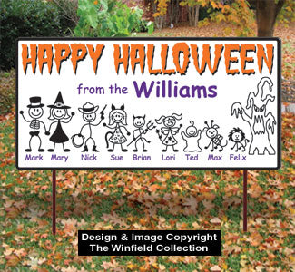 Stick Family Halloween Sign Pattern - The Winfield Collection