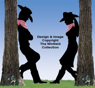 Leaning Cowboy and Cowgirl Shadow Set (SH37 & SH72) - The Winfield Collection