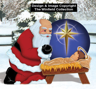 Santa with Baby Jesus Wood Pattern - The Winfield Collection