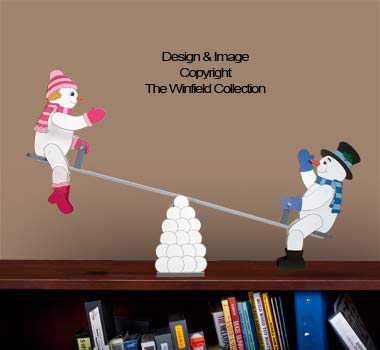 Tabletop Teetering Snow Couple Pattern - The Winfield Collection