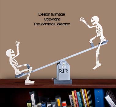Tabletop Teetering Skeletons Pattern - The Winfield Collection