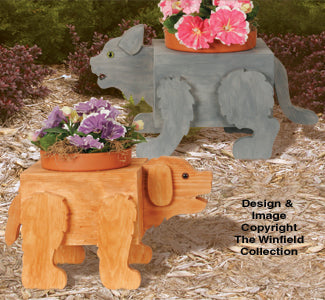 Puppy and Kitten Flower Pot Planter Plans - The Winfield Collection