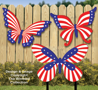 Large Patriotic Butterflies Woodcraft Pattern - The Winfield Collection