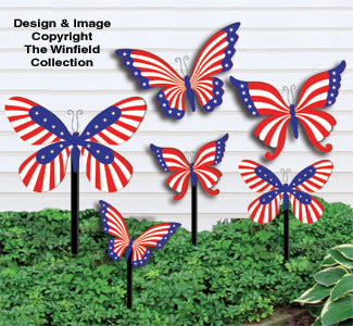 Medium & Small Patriotic Bufferflies Pattern - The Winfield Collection