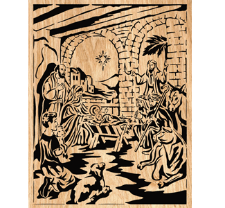 The Nativity Scrolled Portrait Art Pattern - The Winfield Collection