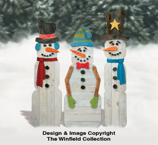 Pallet Wood Snowmen Pattern - The Winfield Collection
