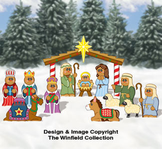 Gingerbread Complete Nativity Pattern - The Winfield Collection