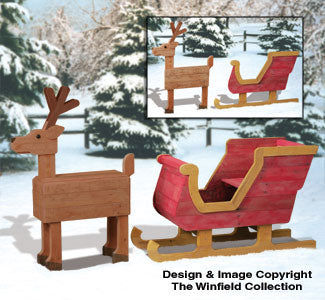 Pallet Wood Sleigh and Deer Plan Set (W1826 & 1827) - The Winfield Collection