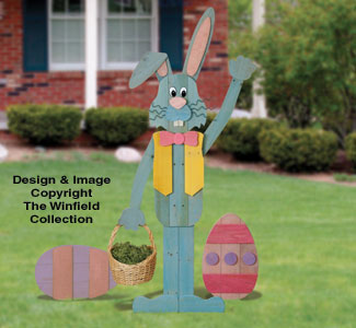 Pallet Wood Easter Bunny 'n Eggs Pattern - The Winfield Collection