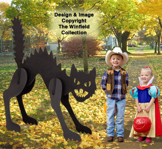 Large Scary Black Cat Pattern - The Winfield Collection
