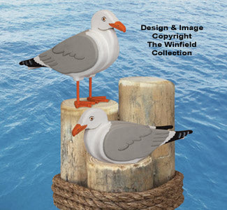 3D Life-Size Seagulls Wood Pattern - The Winfield Collection