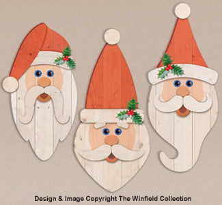 Pallet Wood Santa Faces Woodcraft Pattern - The Winfield Collection