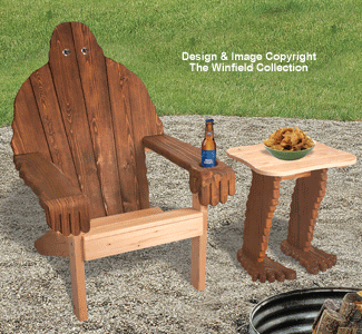 Bigfoot Adirondack Chair & Side Table Plans (W2210 & 2211) - The Winfield Collection