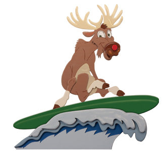 Rudolph Surfing Woodcraft Pattern - The Winfield Collection