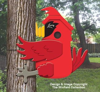 Crashed Cardinal Birdhouse Woodcraft Pattern - The Winfield Collection