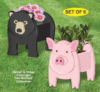Animal Potted Plant Holders Woodcraft Pattern - The Winfield Collection
