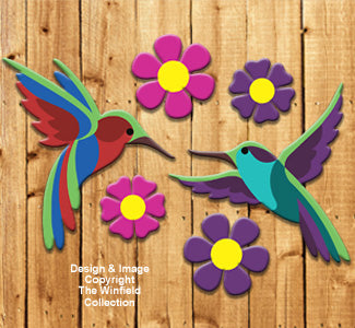Colorful Hummingbird & Flowers Pattern - The Winfield Collection
