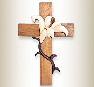 Simple Lily Cross Intarsia - The Winfield Collection