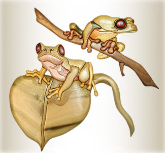 Red-Eyed Tree Frogs Intarsia Design Pattern - The Winfield Collection