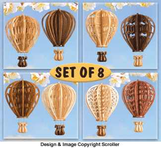 Hot Air Balloon Slotted Ornament Patterns (8 Large & 8 Small) - The Winfield Collection