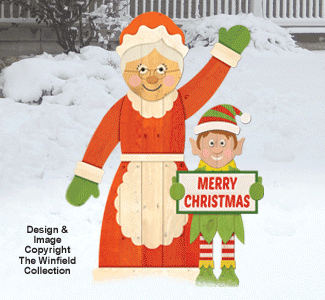 Pallet Wood Mrs. Claus and Elf Pattern - The Winfield Collection