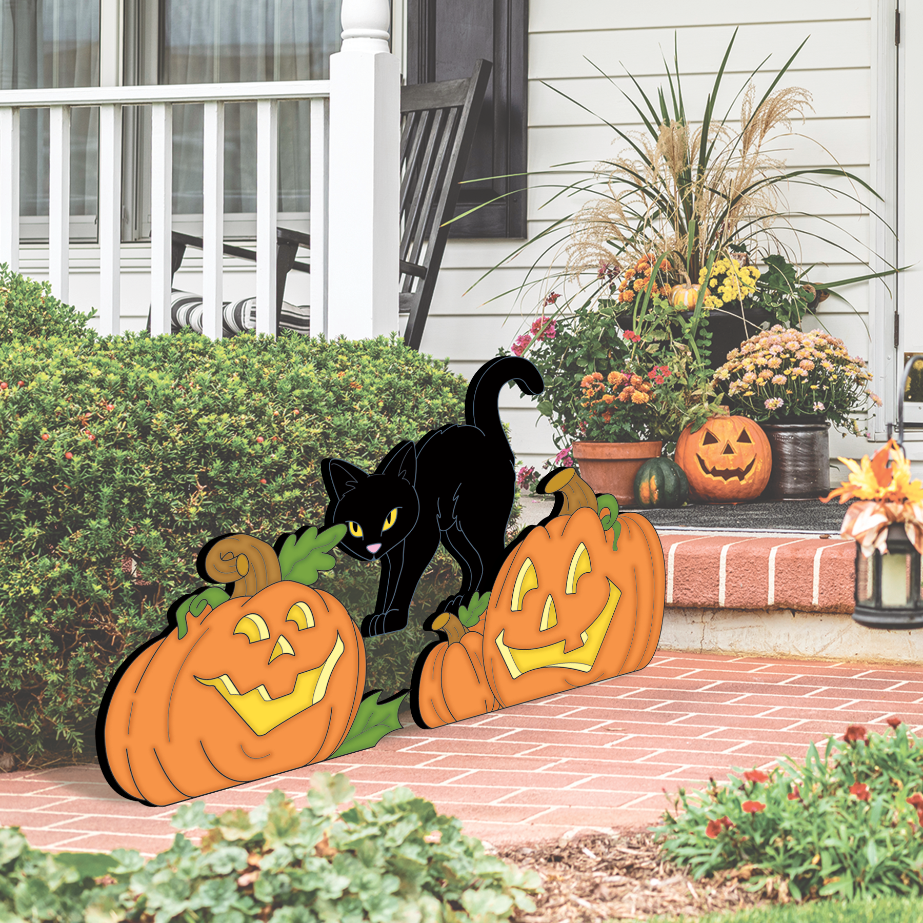 Kitty-in-the-Pumpkin-Patch Woodcraft Pattern - The Winfield Collection