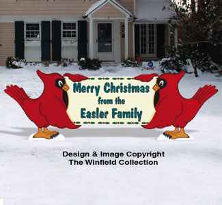 Cardinal Holiday Greeting Wood Pattern