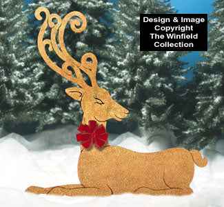Golden Elegant Reindeer Wood Pattern(F)