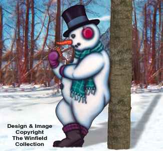 Leaning Snowman Woodcraft Pattern(F)