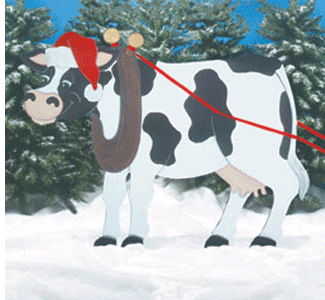 Christmas Cow & Sleigh Woodcraft Pattern - The Winfield Collection