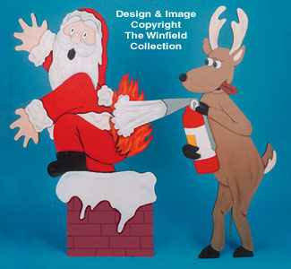 Flaming Santa Woodcraft Pattern