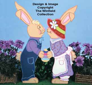 Kissing Bunnies Woodcraft Pattern(F)