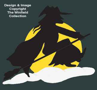 Flying Witch Shadow Woodcraft Pattern