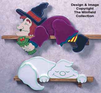Lazy Ghost & Witch Woodcraft Pattern