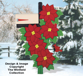 Poinsettia Mailbox Cover Woodcraft Pattern - The Winfield Collection
