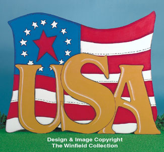 USA Flag Woodcrafting Project Pattern - The Winfield Collection