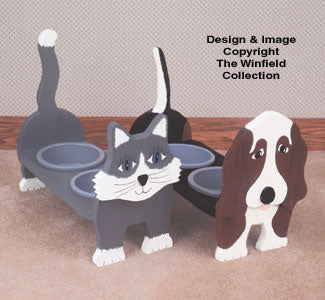 Cat & Dog Dish Holders Wood Plans(F) - The Winfield Collection