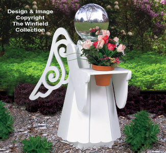 Large Angel Gazing Ball Holder Woodcraft Pattern - The Winfield Collection