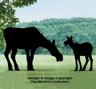 Moose Cow & Calf Shadow Woodcraft Pattern - The Winfield Collection