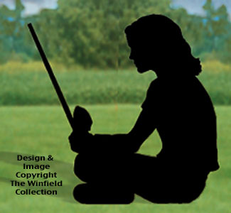 Sitting Fishin' Girl Shadow Woodcrafting Pattern(F) - The Winfield Collection