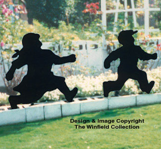 Running Kids Shadow Woodcraft Pattern(F) - The Winfield Collection