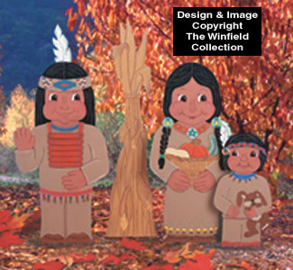 Indian Family & Corn Stalk Woodcraft Pattern - The Winfield Collection