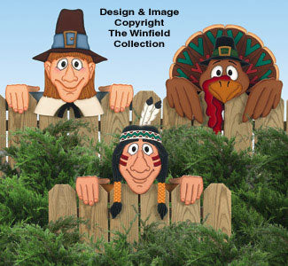 Thanksgiving Fence Peekers Wood Pattern - The Winfield Collection