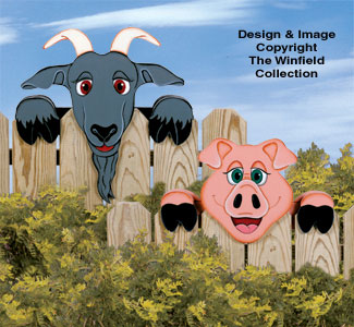 Pig & Goat Fence Peekers Wood Pattern - The Winfield Collection