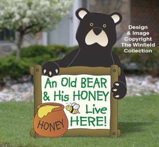 Old Bear Yard Sign Woodcraft Project Plan - The Winfield Collection