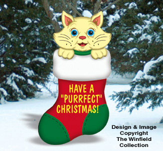Purrrfect Christmas Stocking Wood Pattern - The Winfield Collection