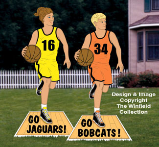 Go Team Basketball Signs Wood Pattern - The Winfield Collection