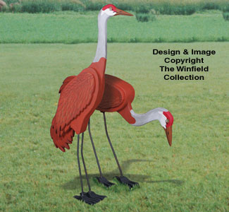 3D Life-Size Sandhill Cranes Wood Pattern - The Winfield Collection