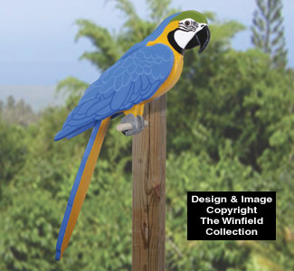 3D Life-Size Blue Macaw Wood Pattern - The Winfield Collection
